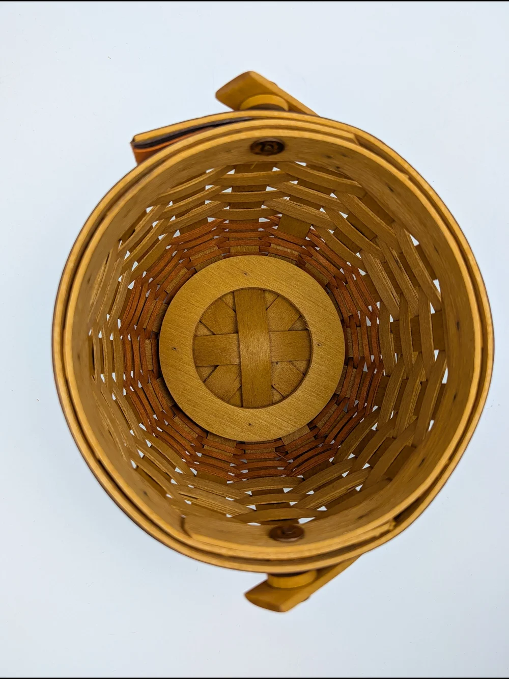 Longaberger Little Pumpkin Basket/Stem Lid/Leaves Liner/Protector, Vintage 1997 - Picture 8 of 10